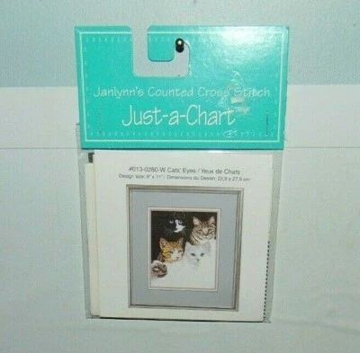 Janlynn Just a Chart Cats Eyes Cross Stitch Pattern - Image 1 of 2