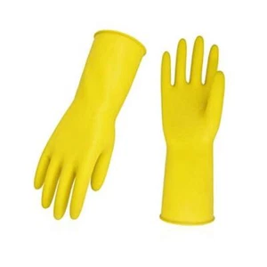 -Pairs Reusable Household Gloves, Rubber Dishwashing Medium (Pack of 10) Yellow - Picture 1 of 7
