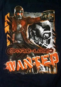 MARVEL Guardians of the Galaxy T Shirt NWT Mens XL Star Lord WANTED Navy Blue - Picture 1 of 2