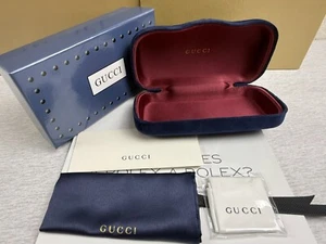 Neues blaues Gucci Etui mit Umkarton für Brille und Sonnenbrille mit Tuch - Bild 1 von 3