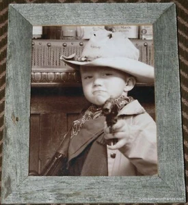 8x10" weathered rustic barnwood barn wood picture frame upcycled distressed - Imagen 1 de 5