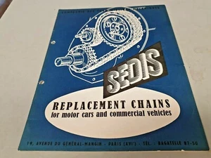 1957 SEDIS REPLACEMENT CHAINS Cars & Trucks Catalogue 1930s on  - Picture 1 of 1