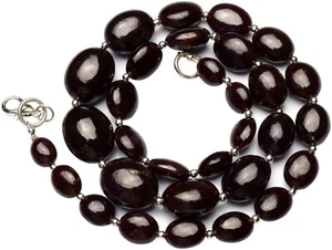 Natural Gem Star Ruby 8x6 to 17x13mm Oval Nugget Beads Necklace 17" 290Cts. - Picture 1 of 4
