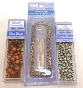 Schmuckherstellung Grundlagen Perlen & Ketten Glas & Acryl Kupfer Silber 3 Packungen - Bild 1 von 8