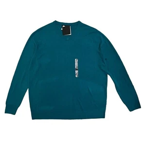 Tricots St. Raphael Men's Size 2XL V-Neck Pullover Sweater Teal Blue Acrylic NWT - Picture 1 of 6
