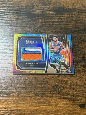 2019 Select Throwback Memorabilia Patch Derrick Rose Game Worn Tie-Dye Prizm /25 - Image 1 of 2