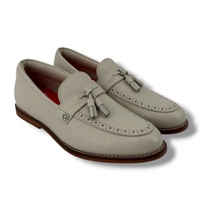 G/FORE Quasten-Loafer Golfschuhe Damengröße 8 genarbtes wasserdichtes Leder Stein - Bild 1 von 8