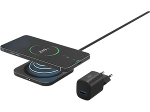 Cargador móvil inalámbrico - ISY IWQ 2015-1, Universal, 15W, Recarga rápida, Neg - Imagen 1 de 1