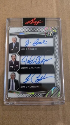 Jim Boeheim Calhoun John Calipari 2025 Leaf Authentic Auto Autograph On Card 1/1 - Image 1 of 3