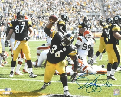 Foto autografada de Jerome Bettis Pittsburgh Steelers 16x20 TD - Beckett com holograma - Imagem 1 de 2