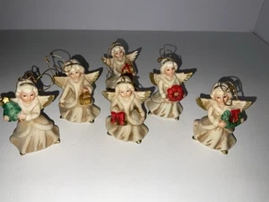 Vintage HOMCO Angel Christmas Ornaments Porcelain Figurines Set of 6 - Picture 1 of 5