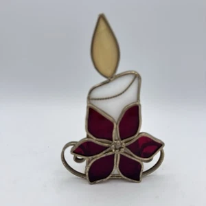 Buntglas - Kerzen & Weihnachtsstern Design - Teelicht / Votivkerzenhalter - Bild 1 von 5