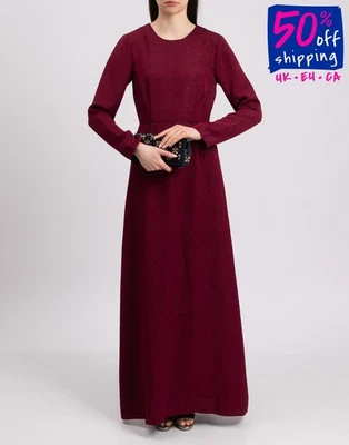 RRP €350 STINE GOYA Maxi Dress Size S Shimmery Long Sleeve Round Neck - Image 1 of 4