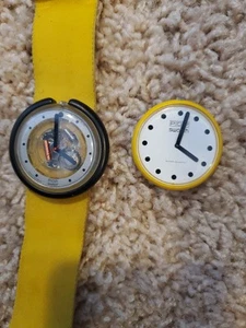 Vintage Unique RarePop Swatch Watch With 2 Interchangeable Watches. Not Working. - Picture 1 of 3