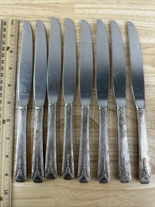 Oneida Community Milady Silverplate 8 Dinner Knives Silverware Flatware 1940 - Picture 1 of 10
