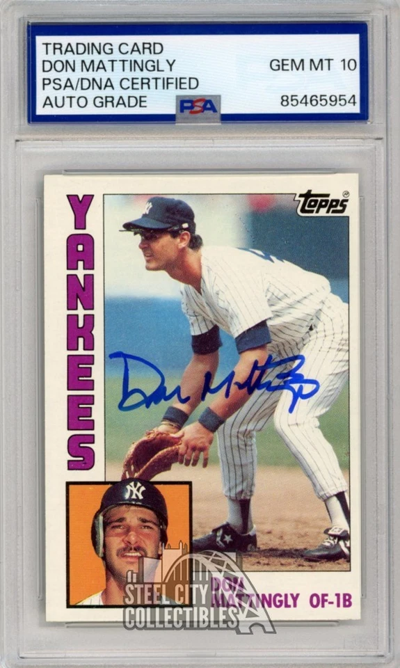 Tarjeta de novato con autógrafo de Don Mattingly 1984 Topps #8 PSA/DNA 10 Foto 1 de 1