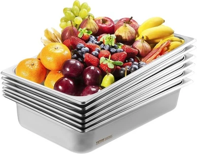 Pacote com 6 frigideiras de aço inoxidável para hotel VEVOR - Imagem 1 de 4