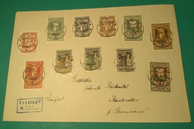 1920 Lituania Kretinga stoniskiai Memel cubierta conjunto completo experto Dr Klein Foto 1 de 2