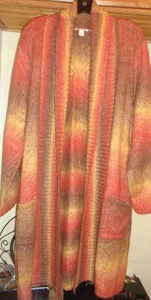 CATO ORANGE KOMBI VORNE OFFEN LONG CARDIGAN PULLOVER NEU GR. 18/20 - Bild 1 von 8