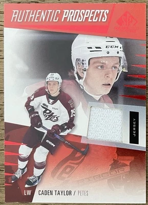 Caden Taylor Rookie 2023-24 Upper Deck SP Game Used CHL Authentic Prospects #39 - Image 1 of 2