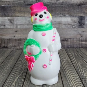 1968 Empire Neon Frosty Snowman 13”Blow Mold 1968 Christmas Good Cond No Light - Picture 1 of 12