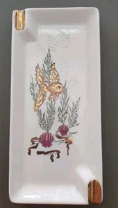 Vintage Lefton MCM Koi Ashtray or Trinket Dish Gold Accents - Picture 1 of 5
