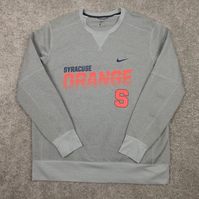 Suéter Naranja Syracuse Para Hombres XL Gris Cuello Redondo Sudadera Nike Performance Logo Foto 1 de 4