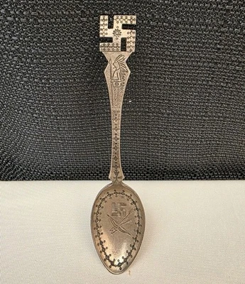 Plata de ley vintage (?) Cuchara de recuerdo de nativos americanos SIN MARCA Foto 1 de 4