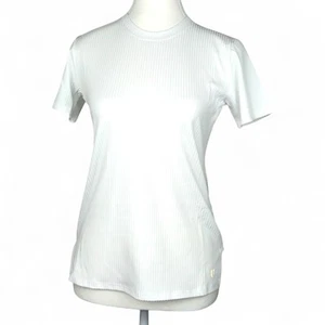 Eleven by Venus Women’s S White Ribbed UPF50+ Short Sleeve Tennis Workout Top - Picture 1 of 8