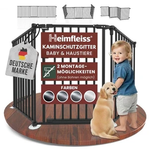 Kamin-Schutz Ofen-Gitter für Kinder Baby ohne Bohren Kinder-Schutzgitter Stahl - Bild 1 von 33