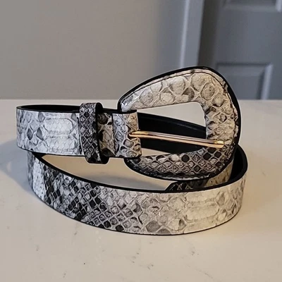 Lp синий x Linea Pelle змеиная кожа печать веганский кожаный ремень серый - Изображение 1 из 4