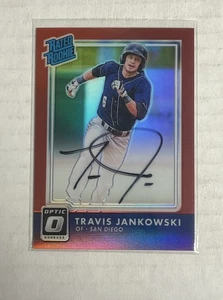2016 Donruss Optic Rated Rookie Travis Jankowski Auto /50 San Diego - Picture 1 of 2