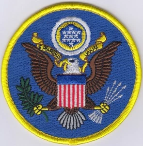 100 Pcs US SEAL (Blue Yellow) Embroidered Patches 3.5" Diameter iron-on - Picture 1 of 1