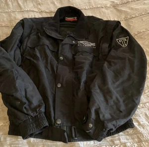 Triumph Motorcycles Nylon Mesh Lined Bomber Jacket Men's Large Embroidered Black - Picture 1 of 4