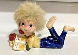 National Potteries Co. Cleveland Mädchen am Telefon Keramik Figur mit Haaren #C 6858 - Bild 1 von 7