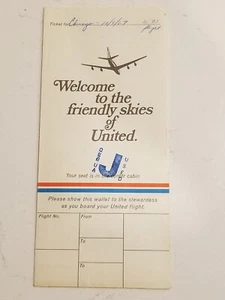 Vintage United Airlines Ticket Envelope & Ticket - 1967 - Picture 1 of 4