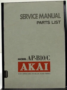 Lista de piezas de tocadiscos Akai AP-B10/C y manual de servicio - original - Imagen 1 de 1
