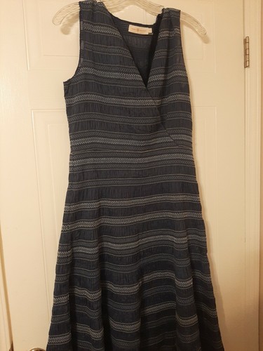 Size 6 Tory Burch Smocked navy blue Dress