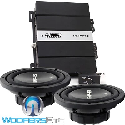 paquete AMPLIFICADOR SUNDOWN AUDIO SAE1000D-v3 + (2) subwoofers poco profundos csa10s4 10" nuevo Foto 1 de 4
