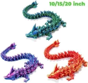 3D Printed Dragon Flexible Dragon Fidget Toy Figurine Home Desktop Decor Toy - Picture 1 of 23