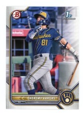 2022 Bowman Prospects #BP-144 Jheremy Vargas - Milwaukee Brewers 1st **INVEST** 