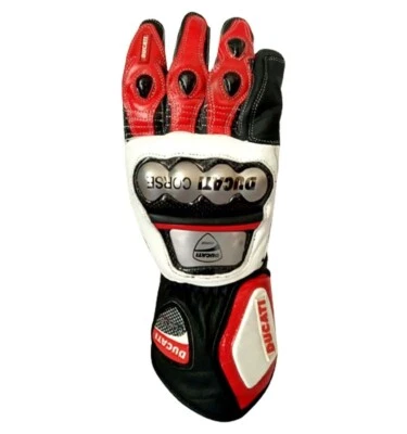 Guantes de cuero para carreras de moto Ducati guantes para montar moto todos los tamaños Foto 1 de 4