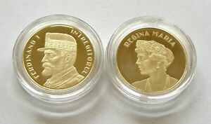 ROMANIA KING FERDINAND & QUEEN MARY PAIR OF 50 BANI 2019 COINS UNC PROOF