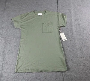 Mate The Label Dress Xs Green Sage Tencel Sleep Tee Dress Organic One Pocket New - Picture 1 of 5