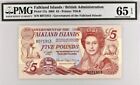 Falkland Islands 5 Pounds Pick# 17a 2005 PMG 65 EPQ Gem Unc Banknote