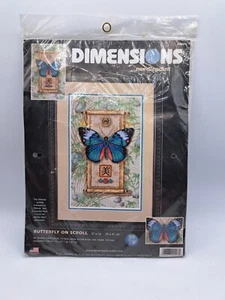 Vintage Dimensions Cross Stitch Butterfly on Scroll NOS Sealed #20006 - Picture 1 of 4