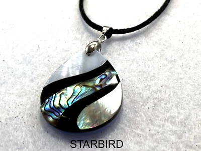 PENDIENTES O COLLAR COLGANTE CON INCRUSTACIÓN DE CUERNO DE BÚFALO ABULÓN MADREPERLA BLANCO Foto 1 de 3