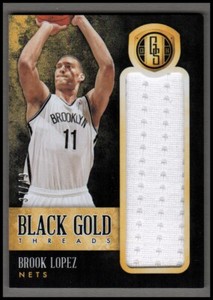 2013-14 Panini Gold Standard Black Gold Threads #9 Brook Lopez Jersey #d 37/49