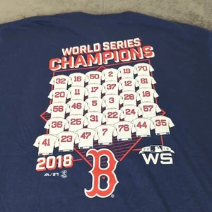 Boston Red Sox Shirt Majestic World Series Champions Roster Jerseys Blue Men 2XL - Picture 1 of 10
