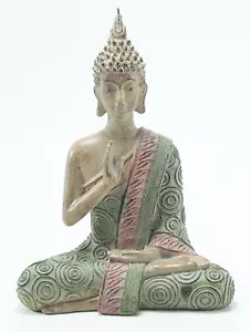 Feng Shui 8" Thai Earth Touching Meditating Buddha Figurine Peace Statues - Picture 1 of 4
